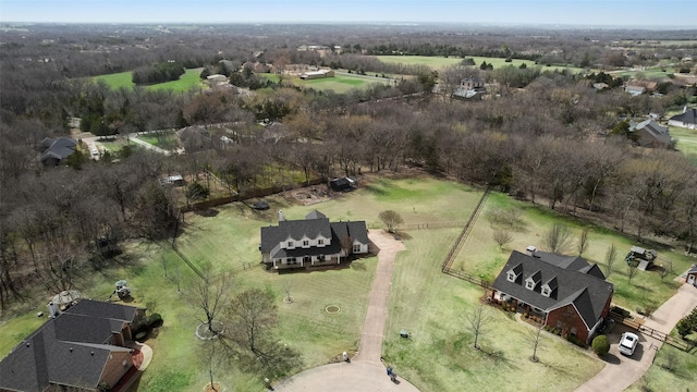 bird's eye view with a rural view