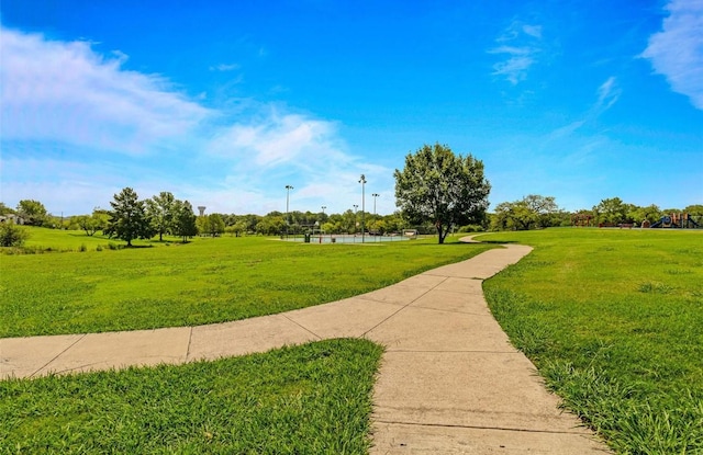 surrounding community featuring a lawn