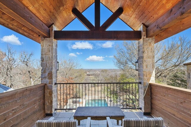 133 E Bozeman Ln, Fort Worth, TX 76108 - balcony with view of pool area