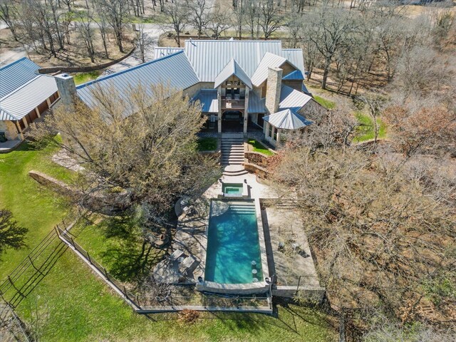 133 E Bozeman Ln, Fort Worth, TX 76108 - aerial view of property and surrounding area featuring a pool area