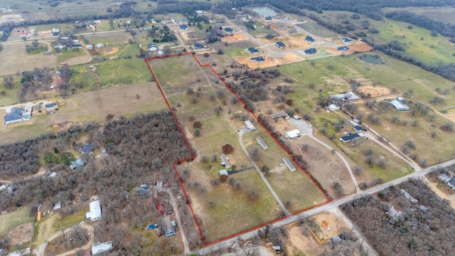 drone / aerial view featuring a rural view