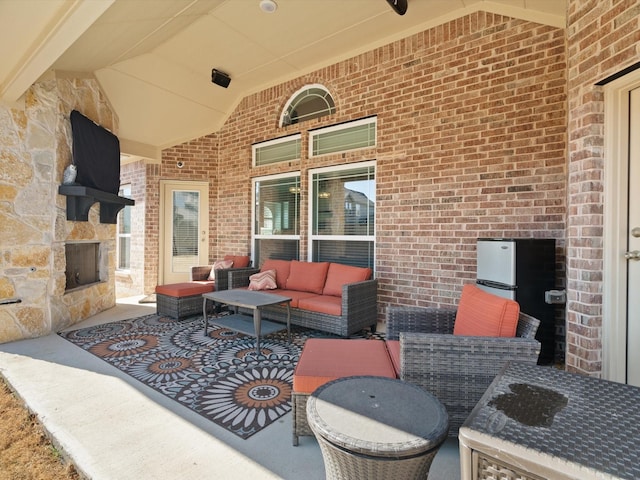 view of patio with an outdoor hangout area