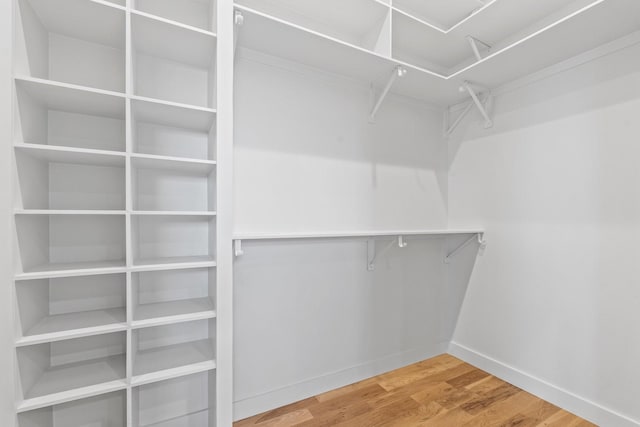 spacious closet with wood finished floors