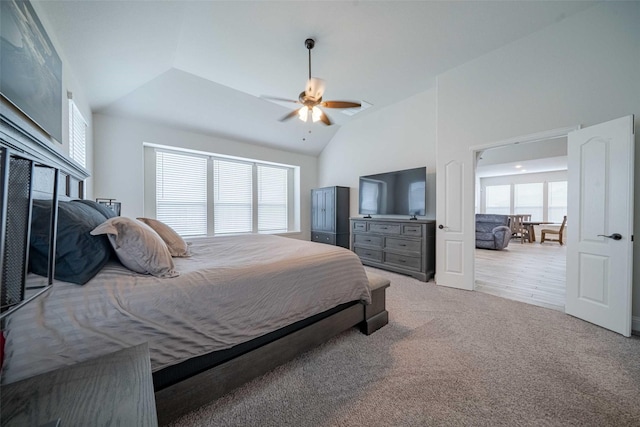 4130 Lagoon Pl, Royse City, TX 75189 - carpeted bedroom featuring lofted ceiling and ceiling fan