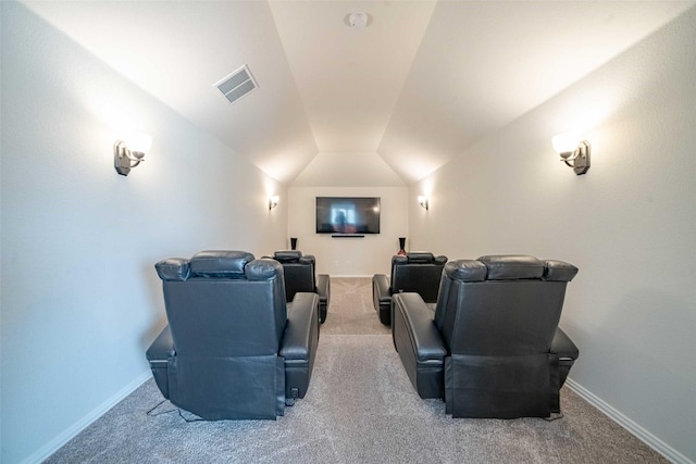 4130 Lagoon Pl, Royse City, TX 75189 - home theater room featuring light carpet, lofted ceiling, and baseboards