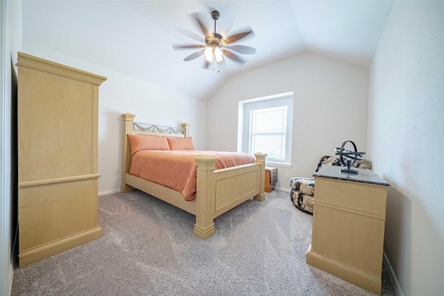 4130 Lagoon Pl, Royse City, TX 75189 - bedroom with lofted ceiling, light colored carpet, ceiling fan, and baseboards