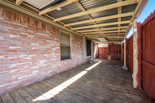 wooden terrace with fence