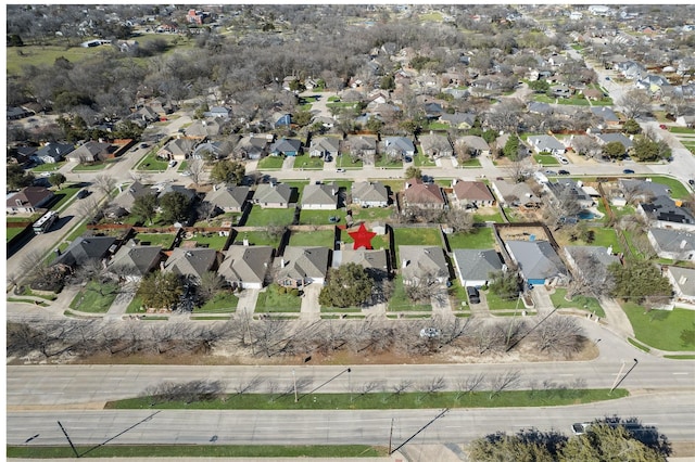 bird's eye view with a residential view