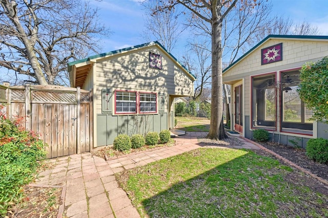 view of yard featuring fence