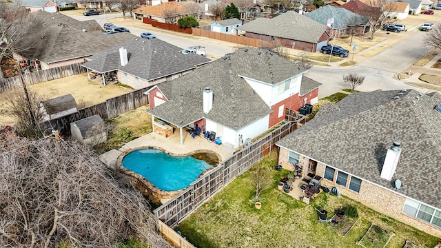 drone / aerial view with a residential view