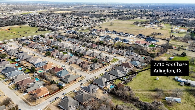 aerial view with a residential view