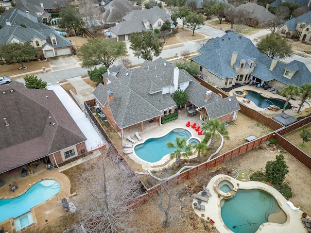 aerial view featuring a residential view