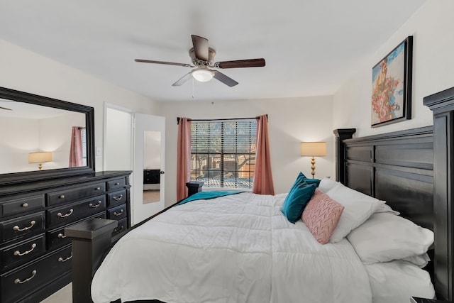 bedroom featuring a ceiling fan