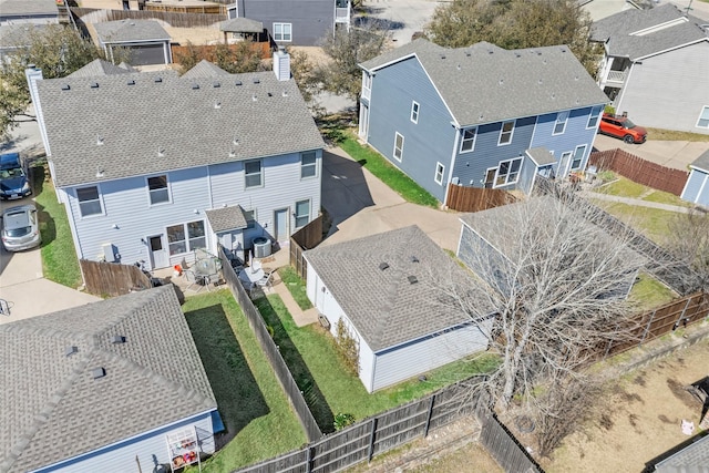 aerial view with a residential view