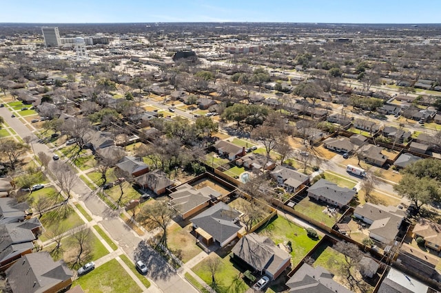 aerial view with a residential view