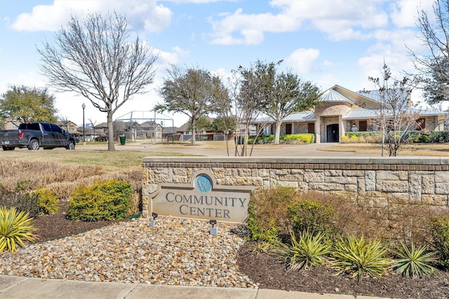 view of community sign