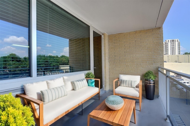 balcony featuring outdoor lounge area