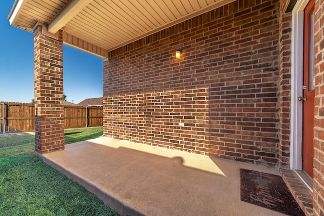 view of patio with fence