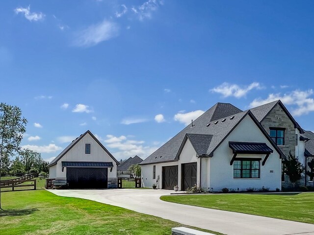 1000 Sutherland Cres, Northlake, TX 76247 - view of front of home featuring an outdoor structure, stone siding, and board and batten siding