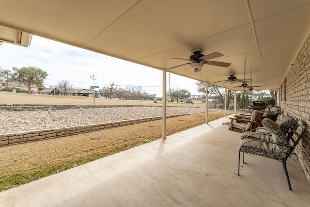 view of patio / terrace with ceiling fan