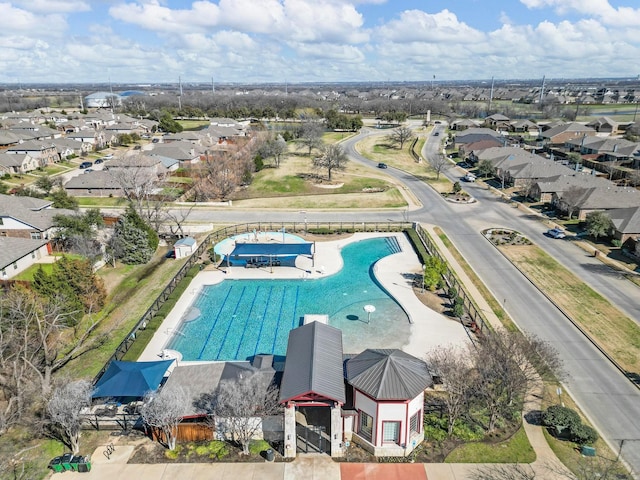 drone / aerial view with a residential view