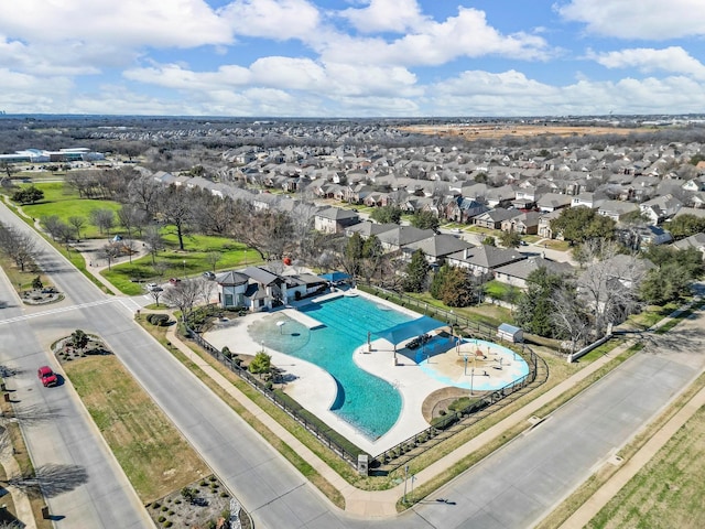 aerial view featuring a residential view