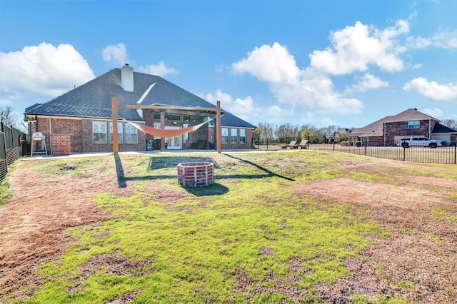 view of yard featuring fence