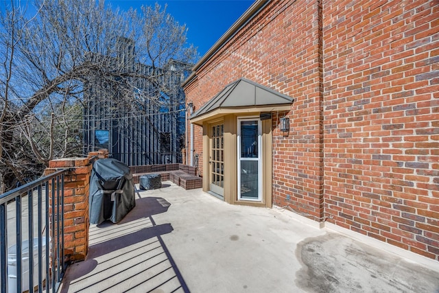 view of patio / terrace featuring a grill