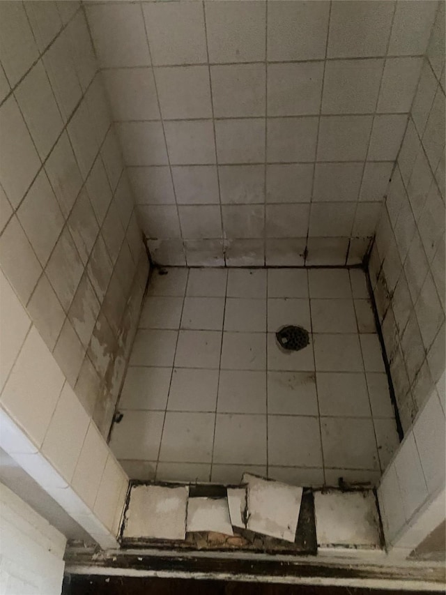 full bathroom featuring tiled shower