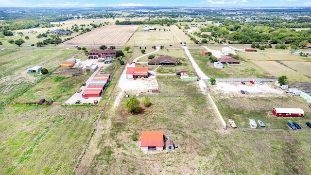 aerial view with a rural view