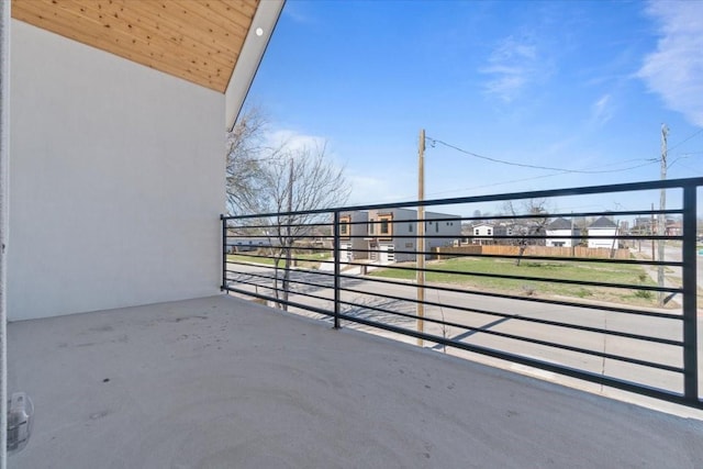 balcony featuring a residential view