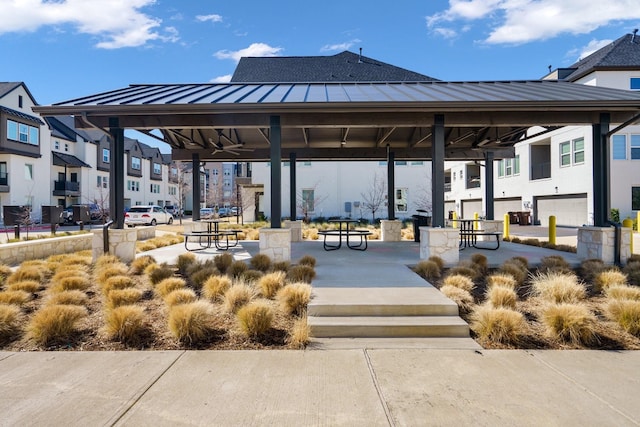 view of community with a gazebo