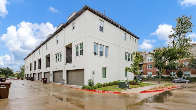 view of property featuring a garage