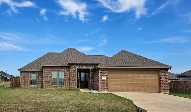 2301 Camryn Ln, Mabank, TX 75147 - view of front of house with brick siding, roof with shingles, driveway, and a garage
