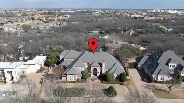 aerial view with a residential view