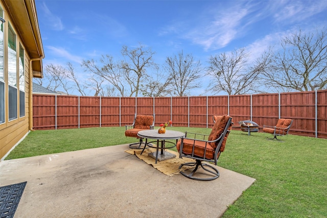 view of patio / terrace featuring a fenced backyard
