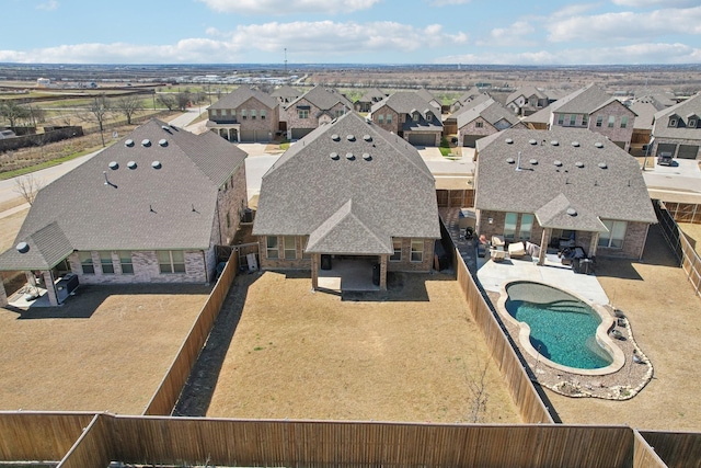 9017 Cattle Herd Dr, Fort Worth, TX 76123 - aerial view of residential area featuring a pool