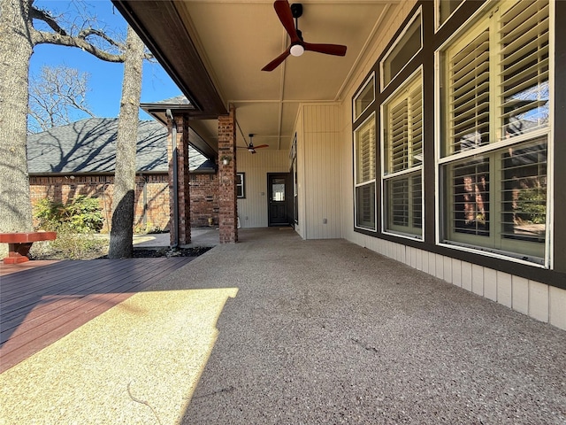 view of patio with a ceiling fan