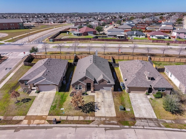 drone / aerial view with a residential view