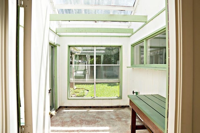 view of unfurnished sunroom