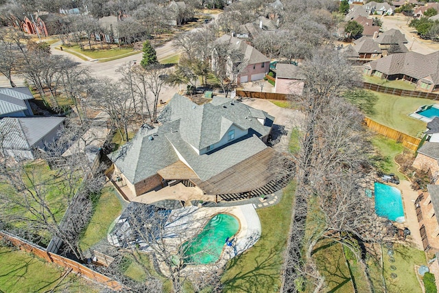 drone / aerial view with a residential view