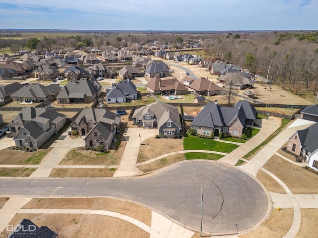 bird's eye view with a residential view