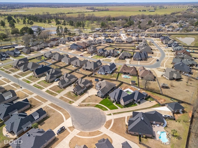 drone / aerial view with a residential view