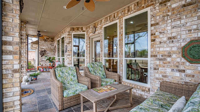 view of patio / terrace with a ceiling fan