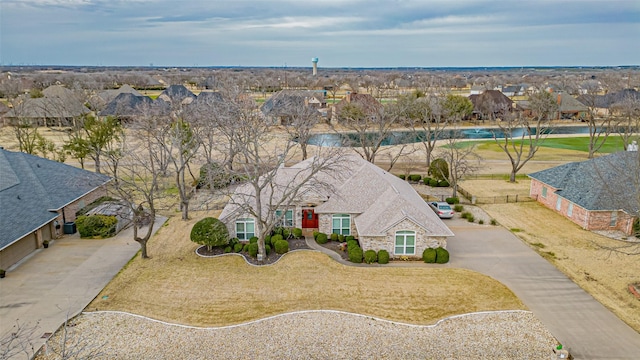 drone / aerial view with a residential view