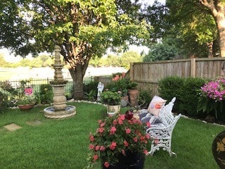 view of yard with fence