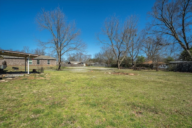 view of yard featuring fence