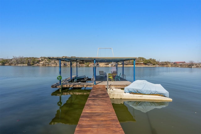 2412 Cedar Crest Dr, Granbury, TX 76048 - view of dock featuring a water view and boat lift