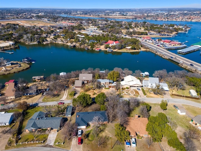 2412 Cedar Crest Dr, Granbury, TX 76048 - aerial view with a water view and a residential view