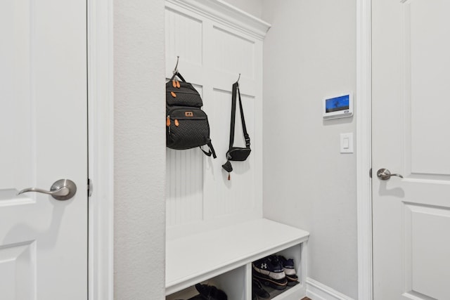 mudroom with baseboards